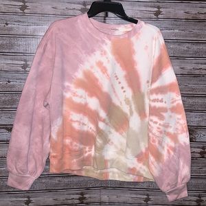 Abercrombie & Fitch pink tie-dye sweatshirt size L